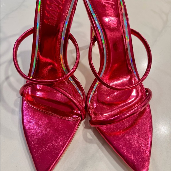 Liliana Pink Heels with Pointed Toe and Bow - Picture 3 of 16